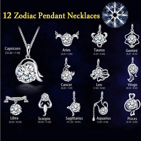 12 Constellation Pendant Necklaces